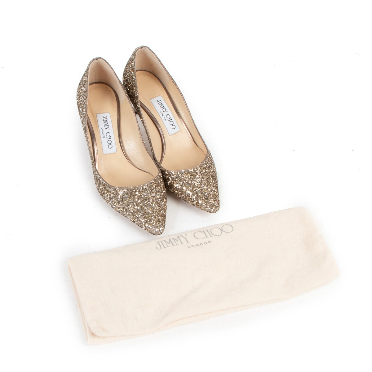 Jimmy Choo Love 85 Pink Glitter Pumps