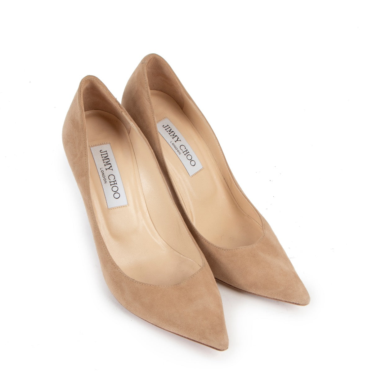Buy online authentic second hand Jimmy Choo Beige Escarpins Anouk En Toile Heels - Size 36,5 in very good condition at Labellov in Antwerp