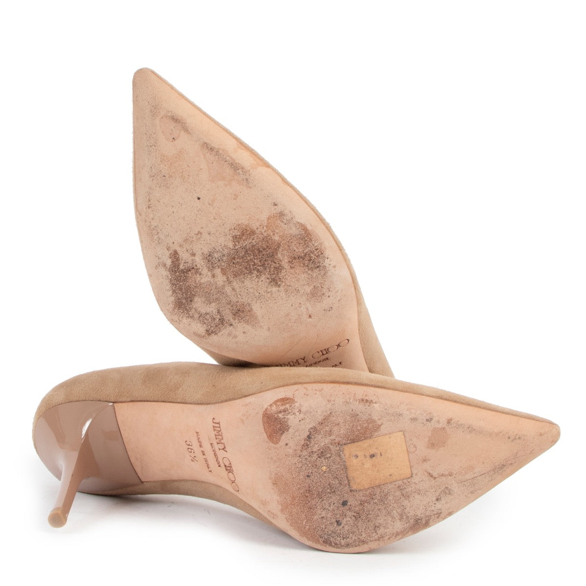 Buy online authentic second hand Jimmy Choo Beige Escarpins Anouk En Toile Heels - Size 36,5 in very good condition at Labellov in Antwerp
