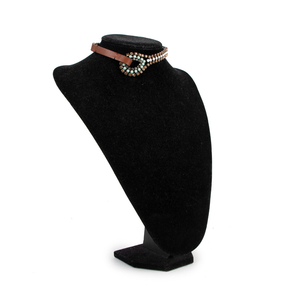 Marni Crystal/Leather Choker Necklace