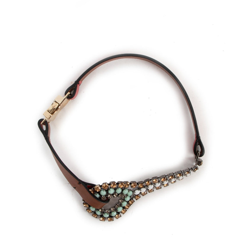 Marni Crystal/Leather Choker Necklace