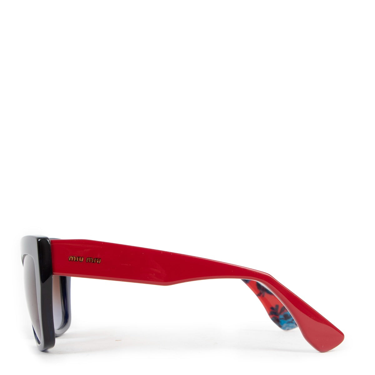 Miu Miu Navy Blue and Red Acetate Sunglasses