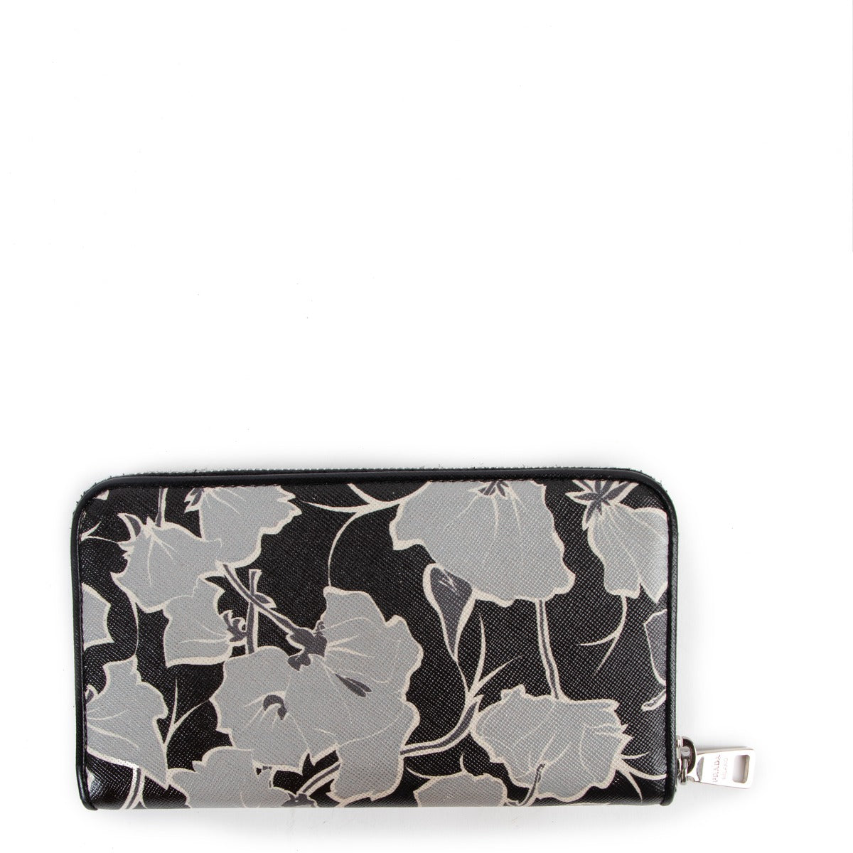 Prada Saffiano Floral Print Long Wallet