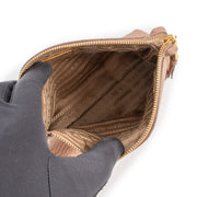 Prada Dusty Pink Logo Vitello Daino Leather Pouch