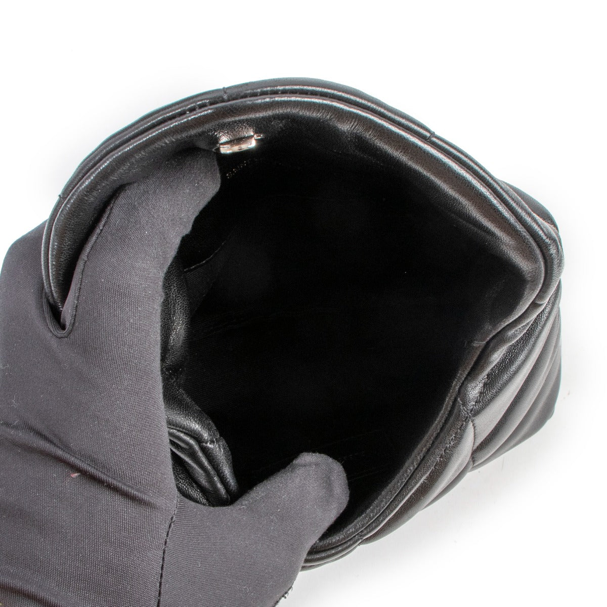 Saint Laurent Black Small Loulou Leather Puffy Pouch