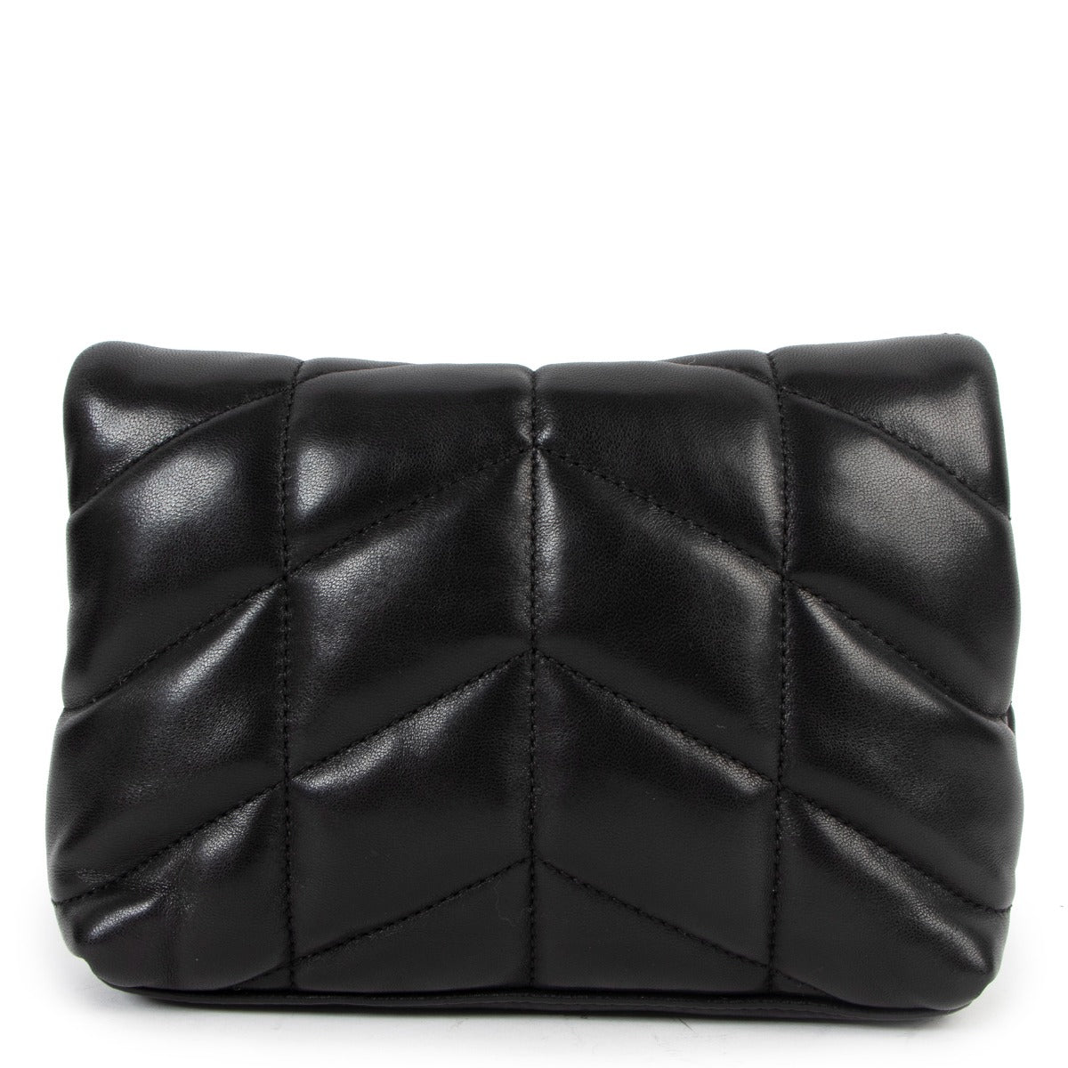 Saint Laurent Black Small Loulou Leather Puffy Pouch