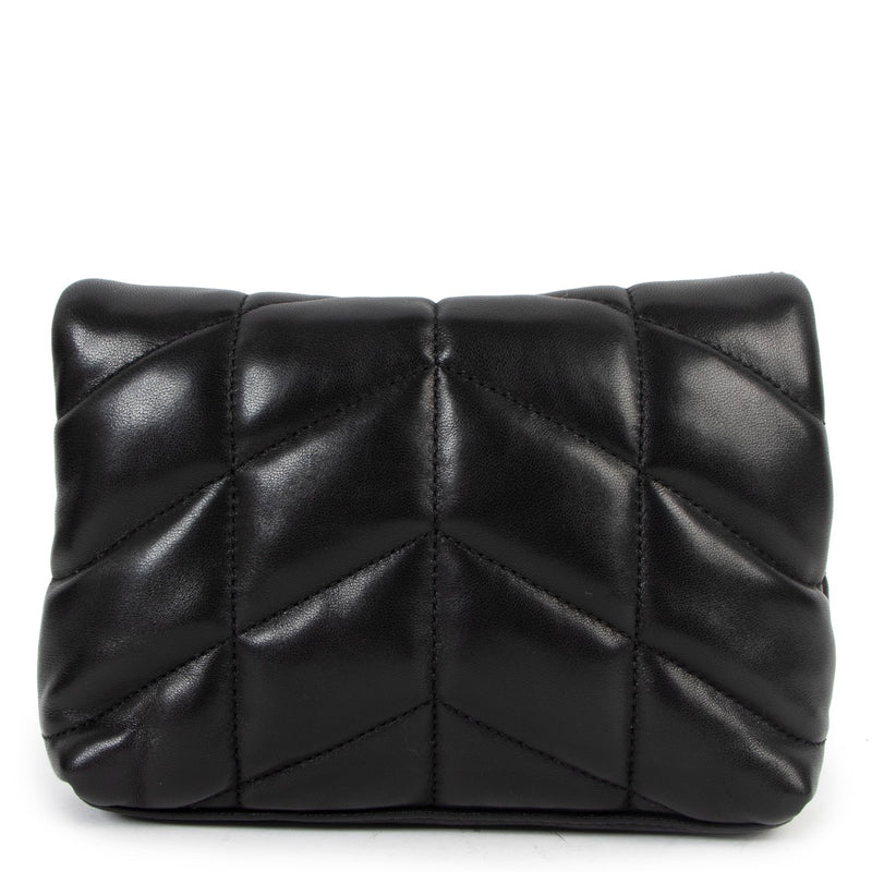 Saint Laurent Black Small Loulou Leather Puffy Pouch