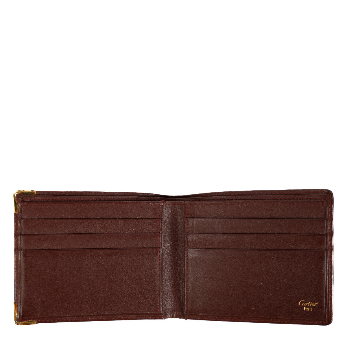 Cartier Burgundy Leather Flap Wallet