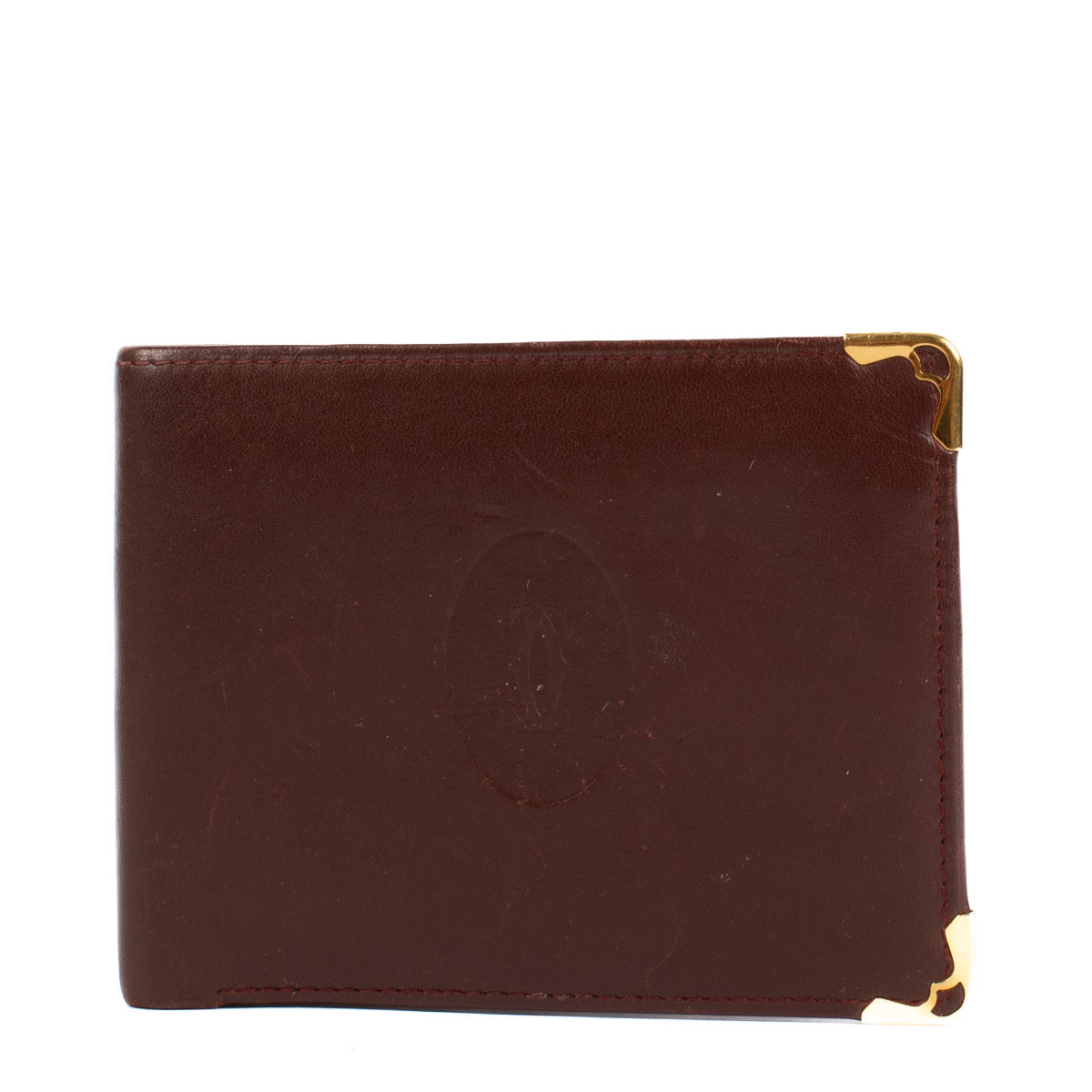 Cartier Burgundy Leather Flap Wallet