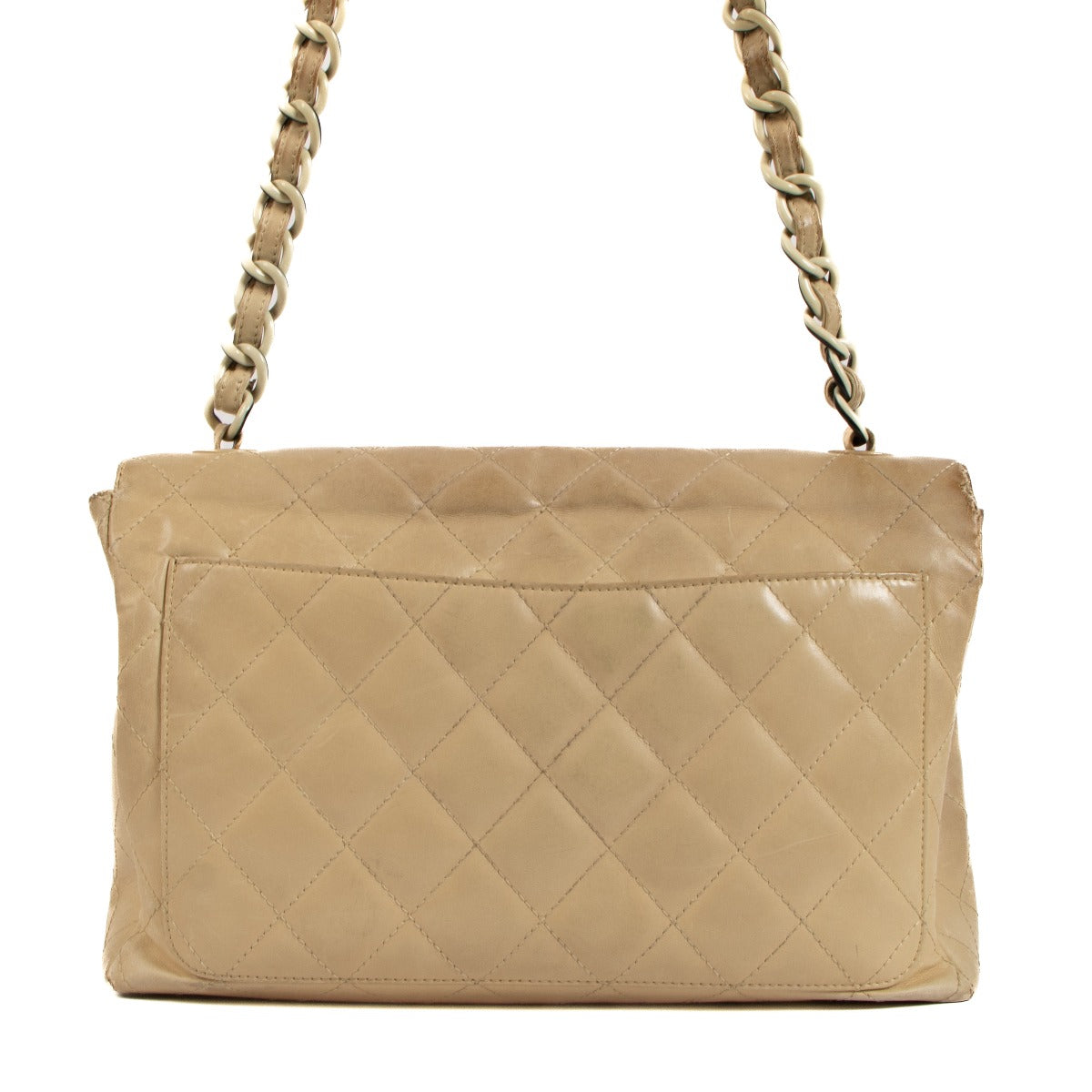 Shop 100% authentic second-hand Chanel Beige Black Classic Flap Bag on Labellov.com