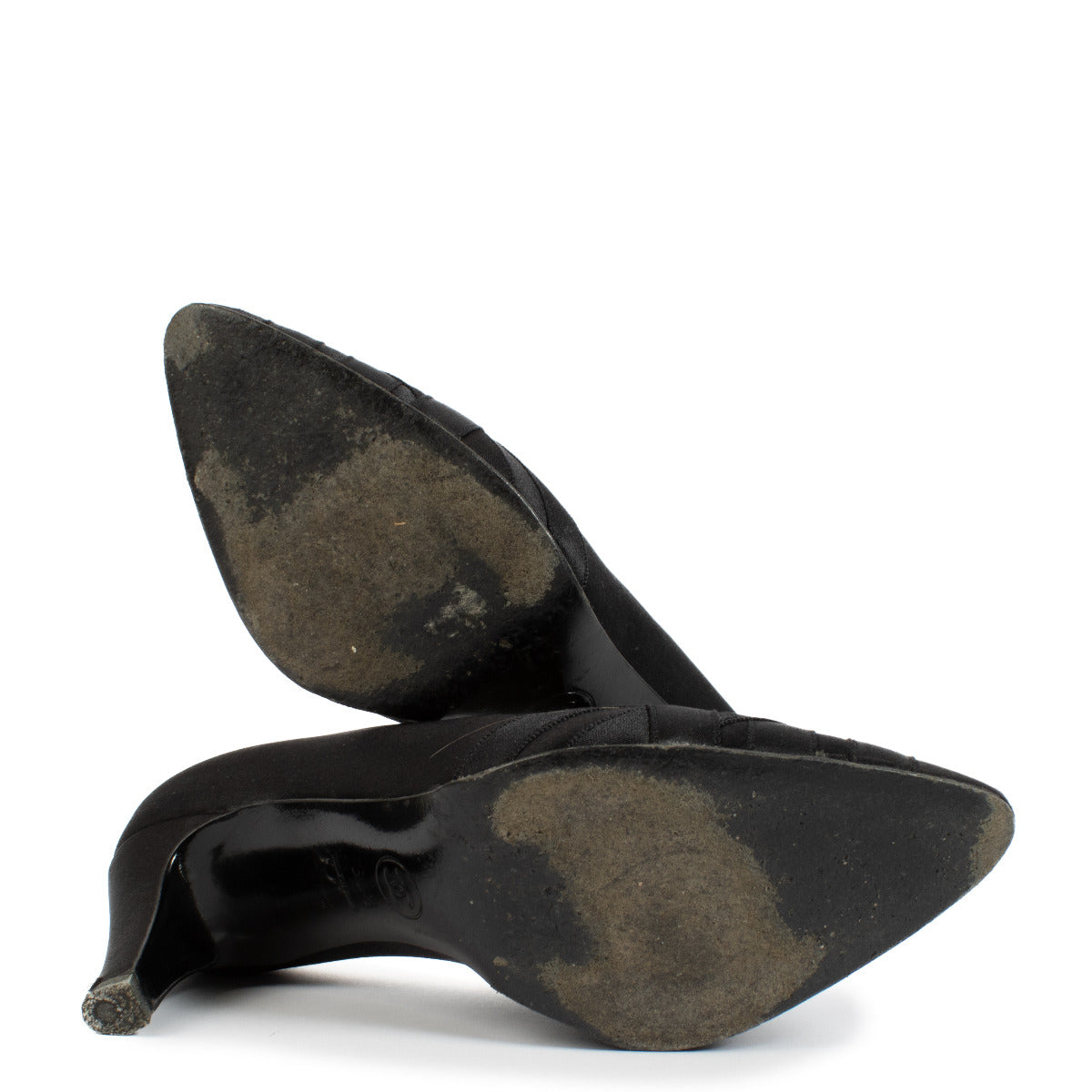 Chanel Black Satin Pumps - size 36.5