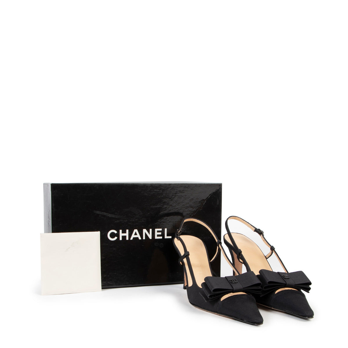 Chanel Zwarte Pussybow Pumps met Kitten Heel - Maat 36,5