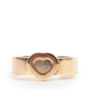 Shop safe online 100% authentic second hand Chopard 18k Yellow Gold Happy Diamond 0,05 Ring - Size 56 in very good condition at the right price at Labellov in Antwerp.