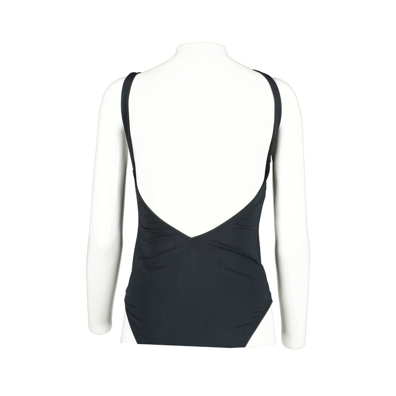 Chanel Vintage Black CC Bow Swimsuit