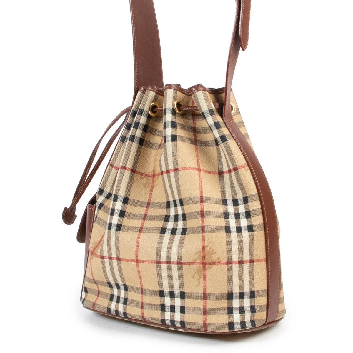 Veilige online Burberry crossbody handtas kopen in checken patroon.