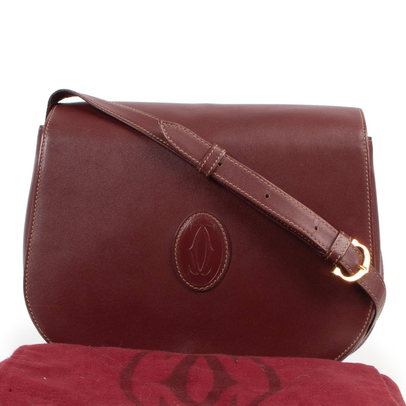 Shop online authentic second hand Must De Cartier Burgundy Crossbody Bag