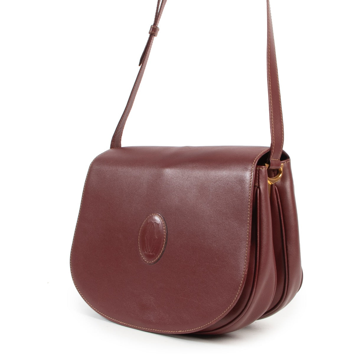 Shop online authentic second hand Must De Cartier Burgundy Crossbody Bag