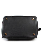 Online kopen van een authentieke tweedehands Delvaux coquin handtas in zwart leer.