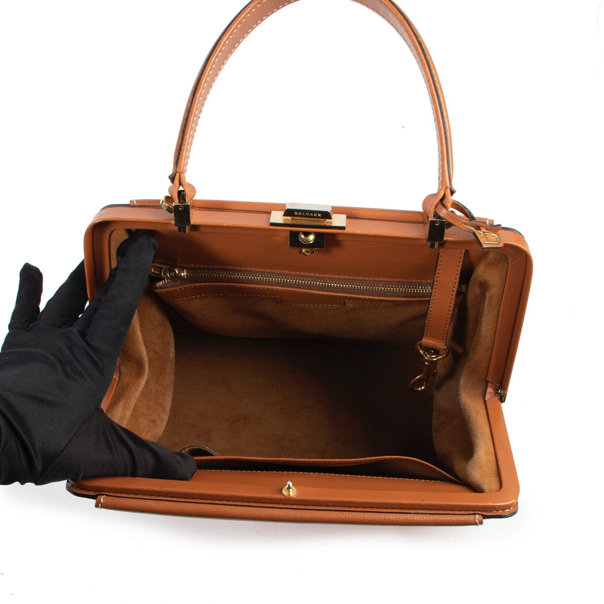 Delvaux Cognac Illusion Top Handle Bag