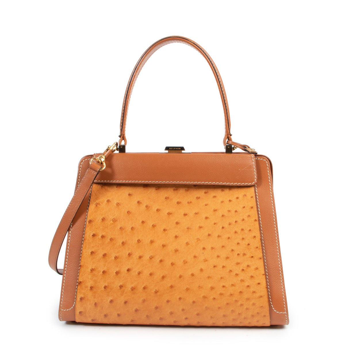 Delvaux Cognac Illusion Top Handle Bag