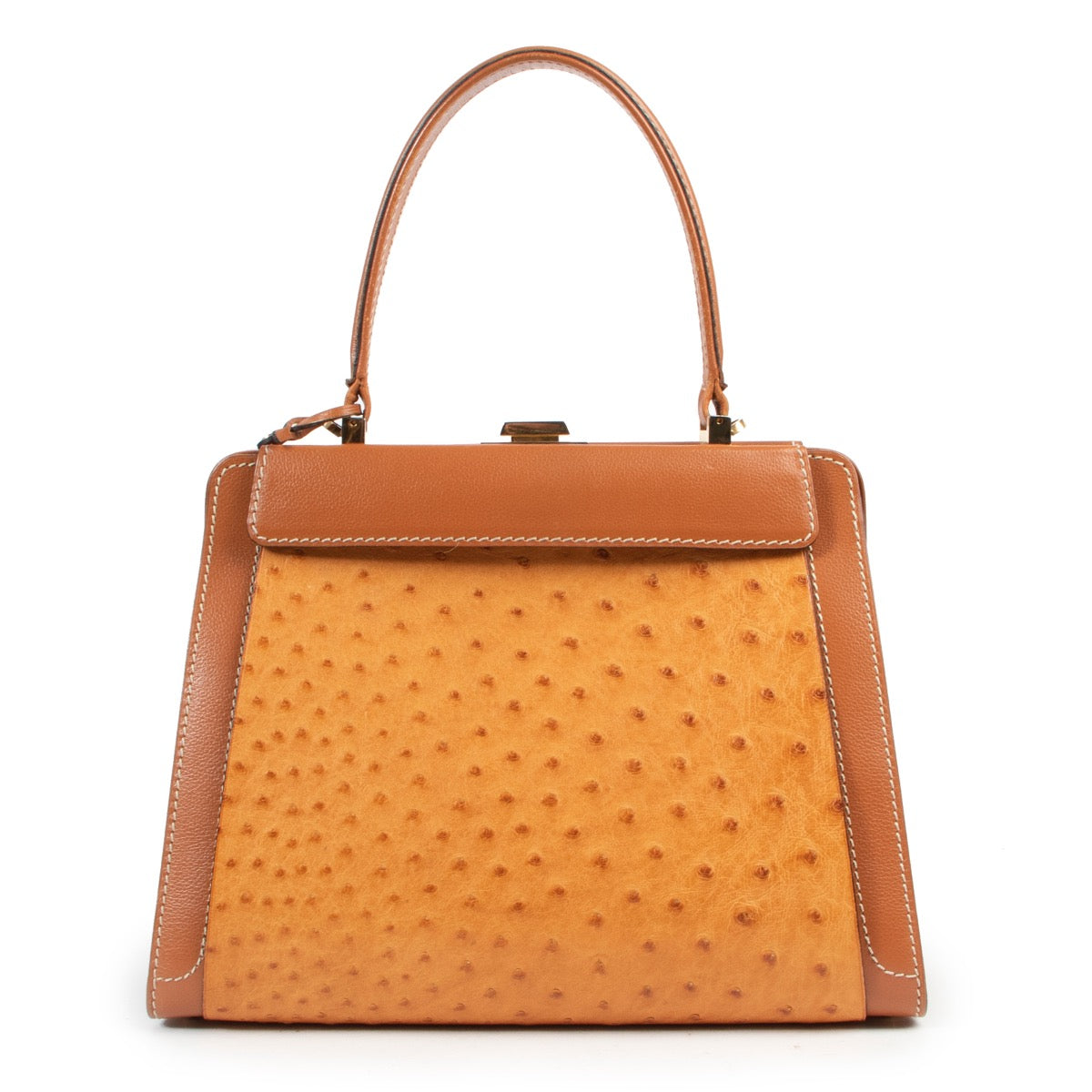 shop safe online Delvaux Cognac Illusion Top Handle Bag online at the best price