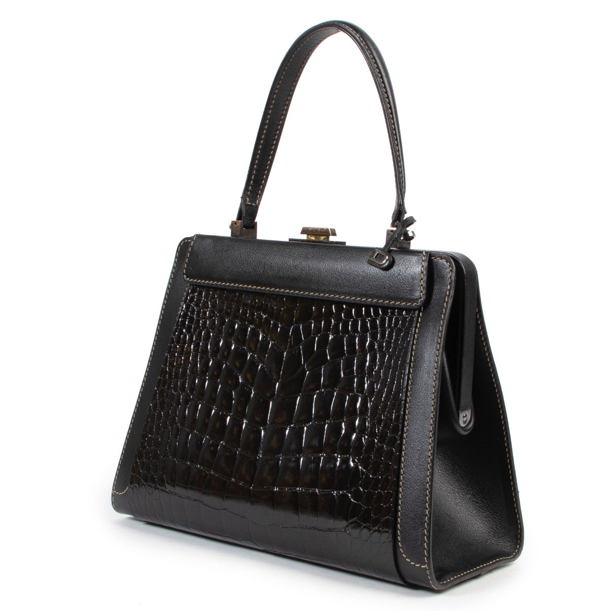 shop safe online Delvaux Black Illusion Top Handle Bag