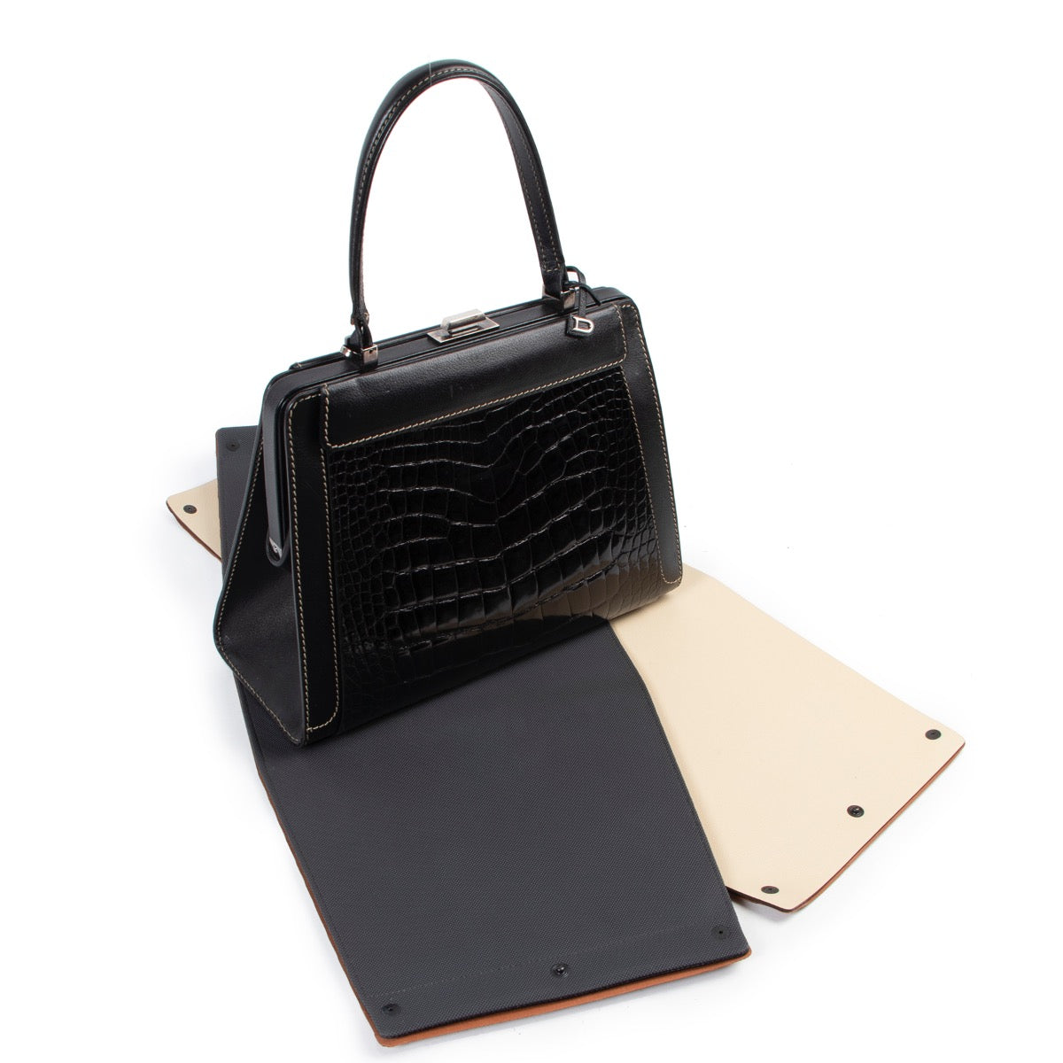 skip the waiting list shop online at the bets price Delvaux Black Illusion Top Handle Bag