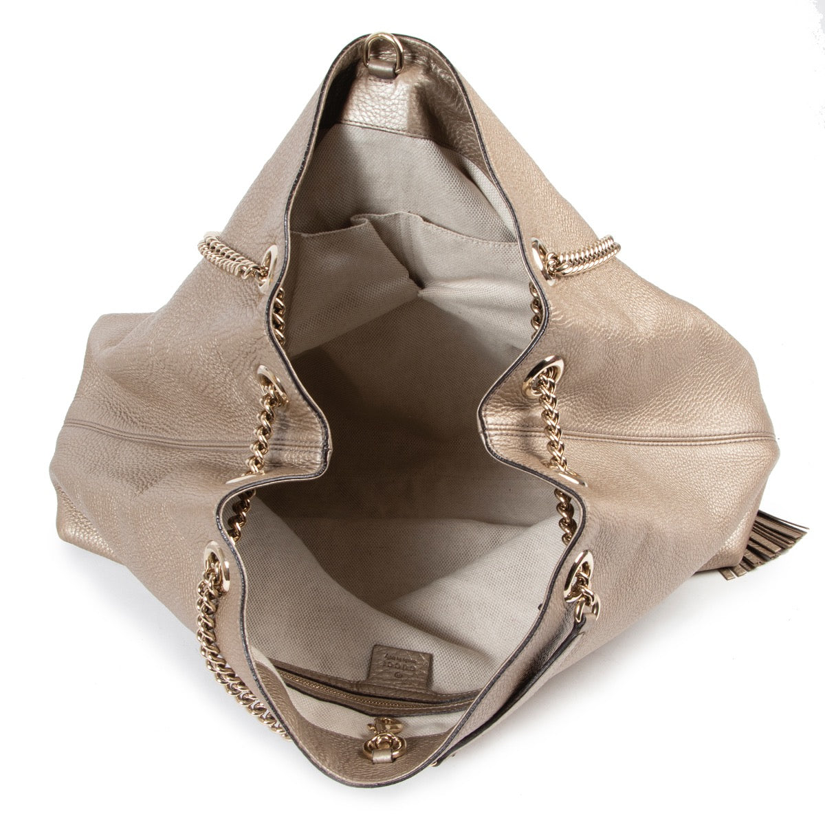 Gucci Soho Large Metallic Shopping Tote