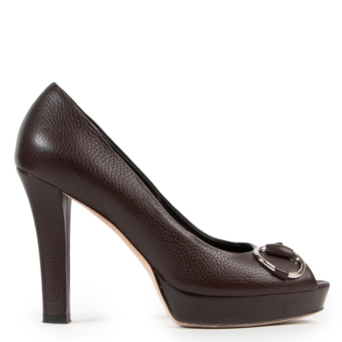 Gucci Chocolate Brown Horsebit Pumps - size 37