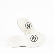 Authentic pre-loved Chanel White Logo Sneakers - Size 39.5 on Labellov.com