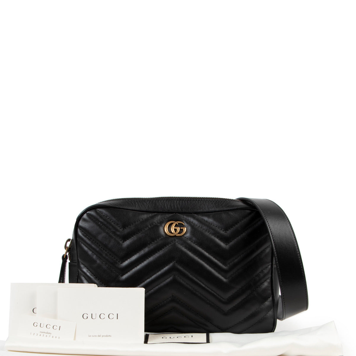 Gucci Zwarte Marmont Riemtas