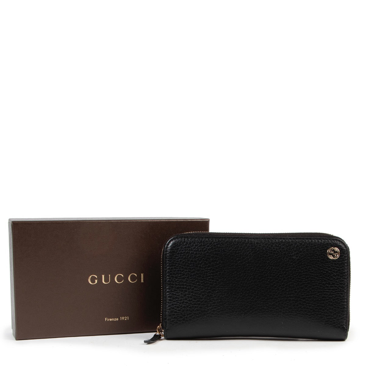 acheter en ligne seconde main Gucci Black Zip Wallet