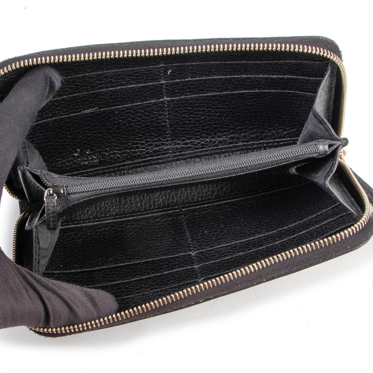 koop veilig online tegen de beste prijs Gucci Black Zip Wallet