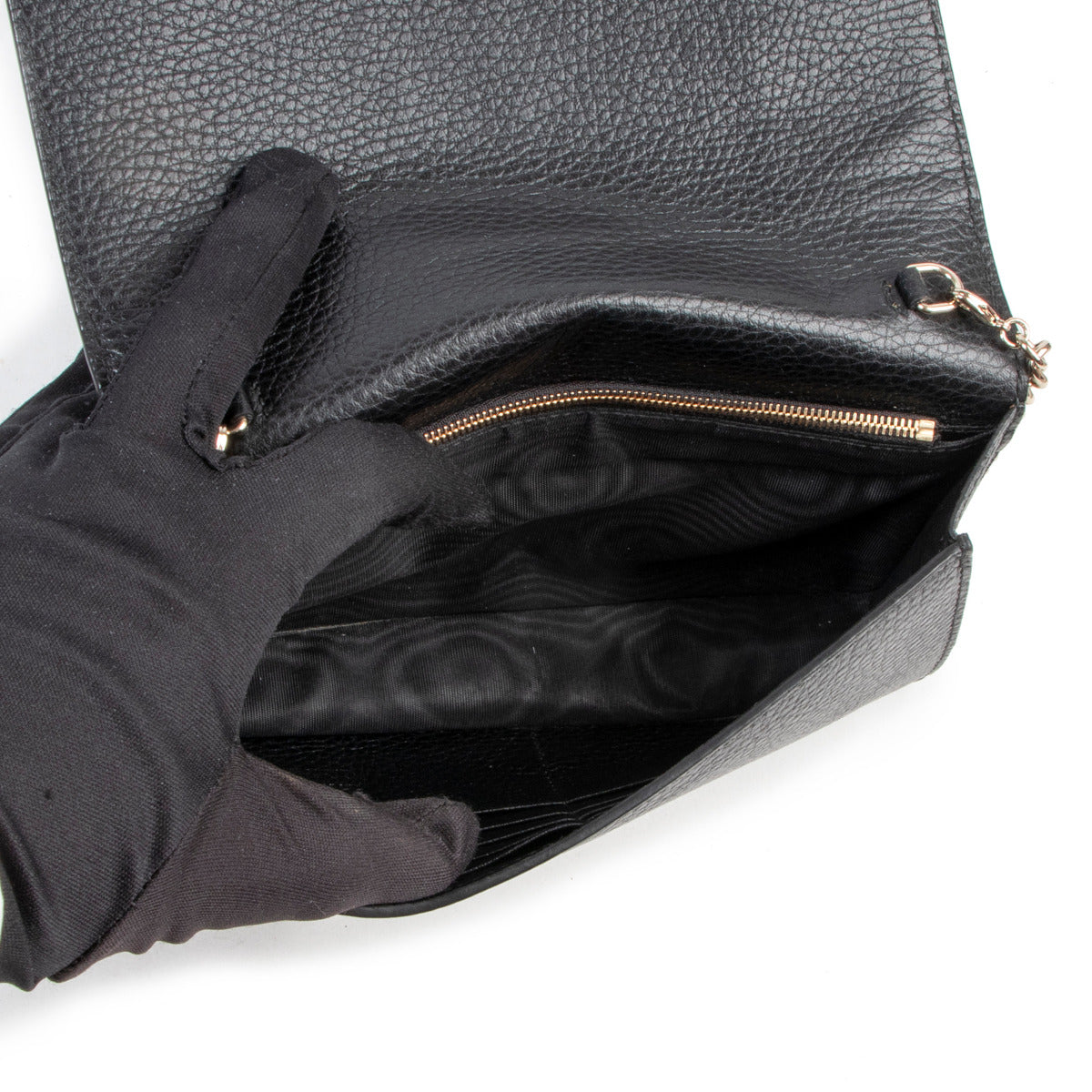 Sac à chaîne portefeuille noir Gucci