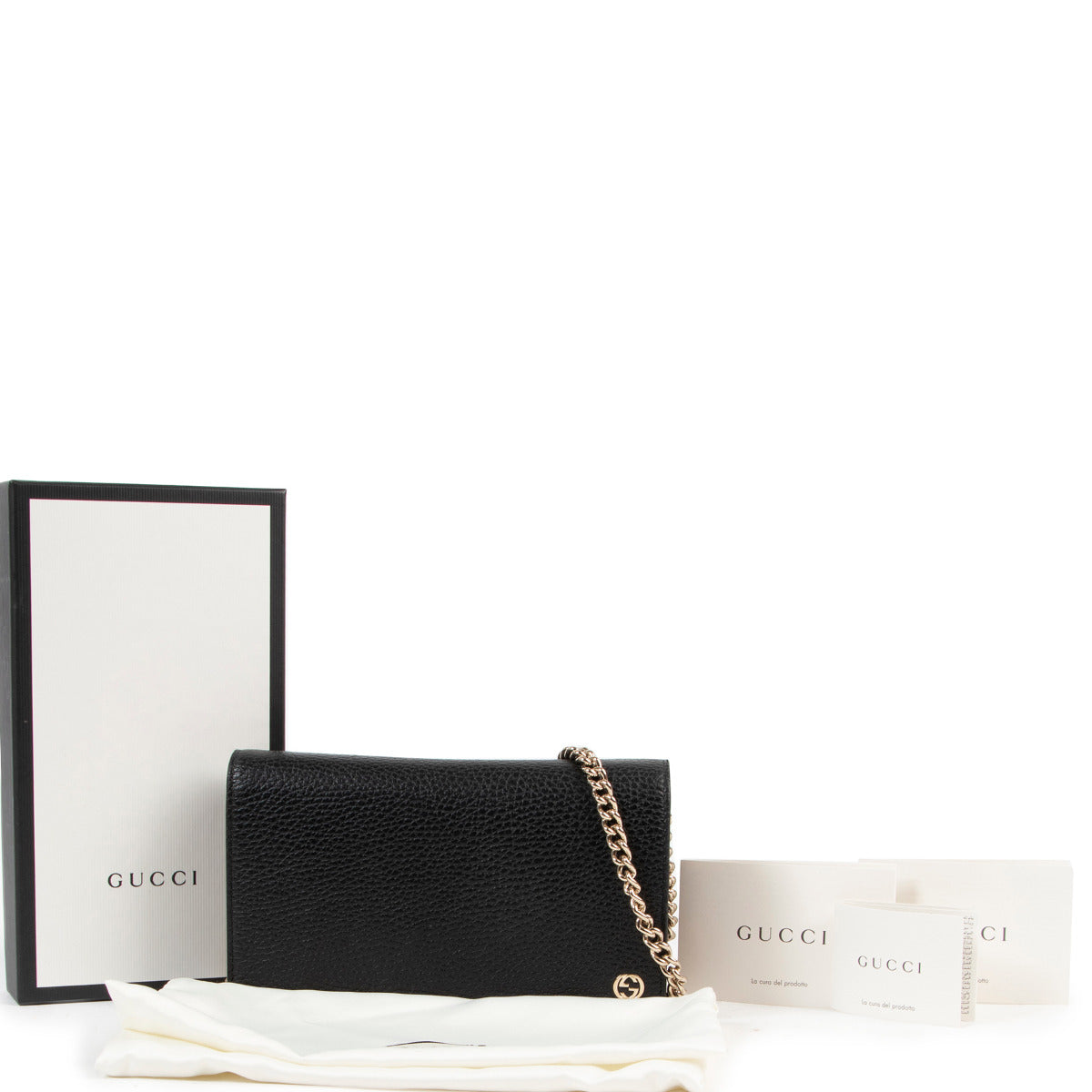 Sac à chaîne portefeuille noir Gucci