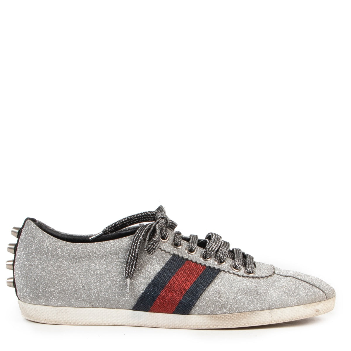 Refresh your footwear collection with the glitter Web stud sneakers f