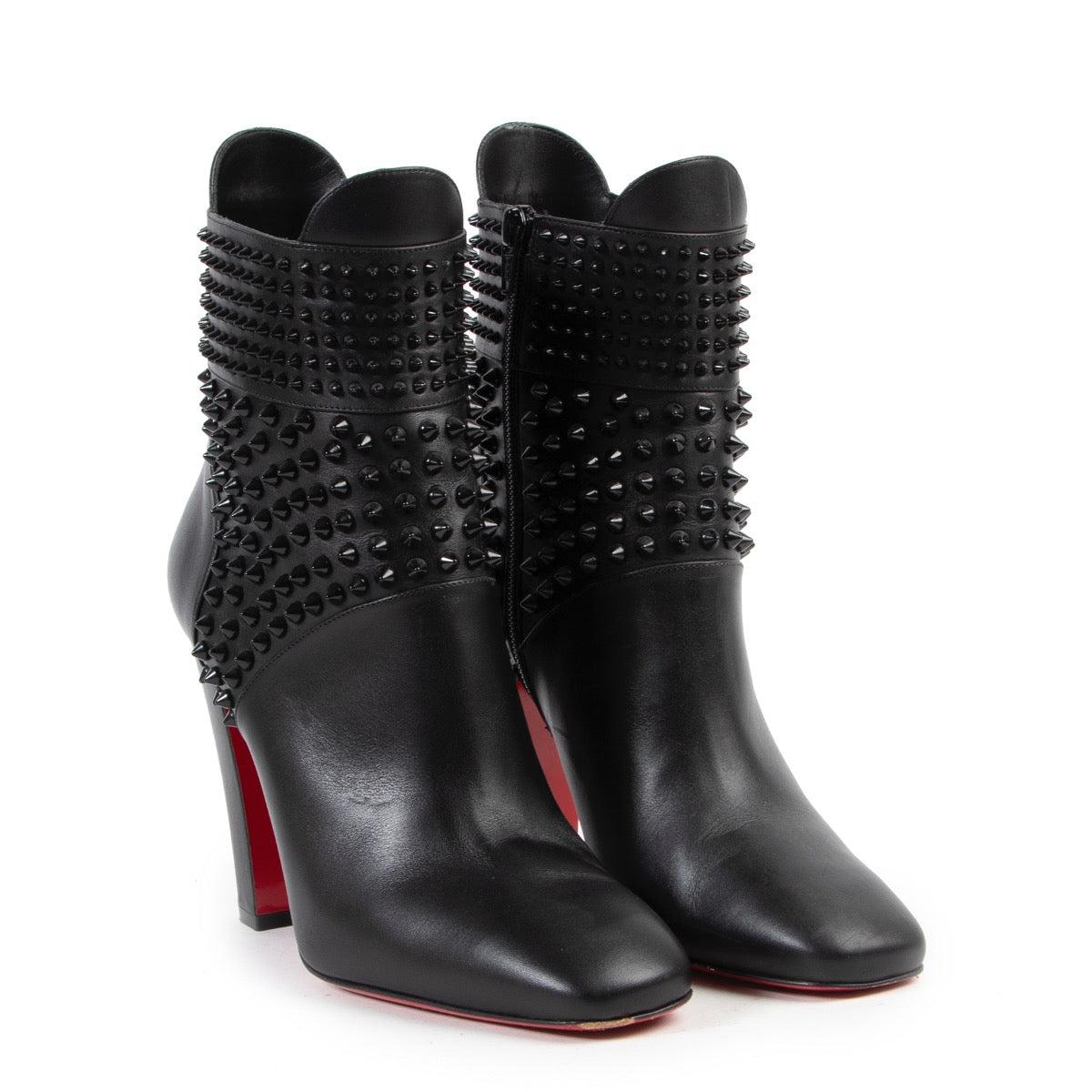 Christian Louboutin Zwarte Spiked Praguoise 100 Laarzen - Maat 40