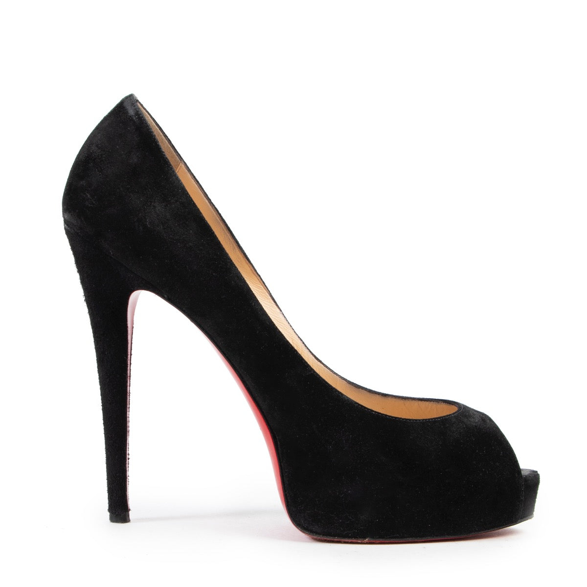 Shop online second hand Christian Louboutin Black Veau Velours Vendome Pumps in Size 41 in very good condition.