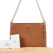 shop safe online Christian Louboutin Cognac Spike Shoulder Bag
