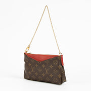 Authentic pre-loved Louis Vuitton Monogram/Cerise Pallas Crossbody Bag on Labellov.com