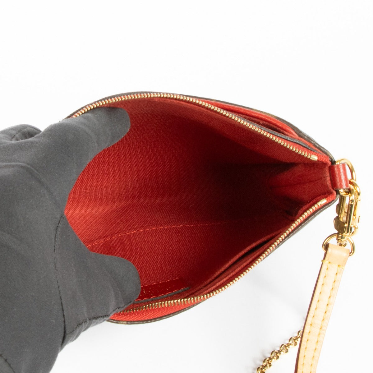 Authentic pre-loved Louis Vuitton Monogram/Cerise Pallas Crossbody Bag on Labellov.com