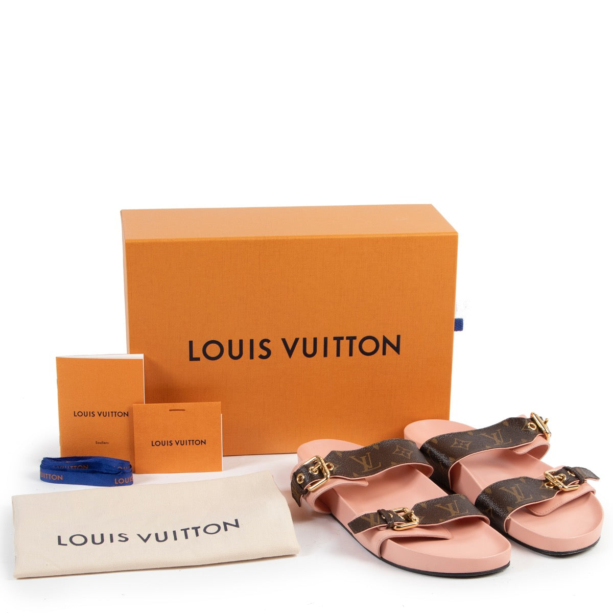 Online kopen van authentieke Louis Vuitton monogram roze sandalen in maat 40 aan de juiste prijs.