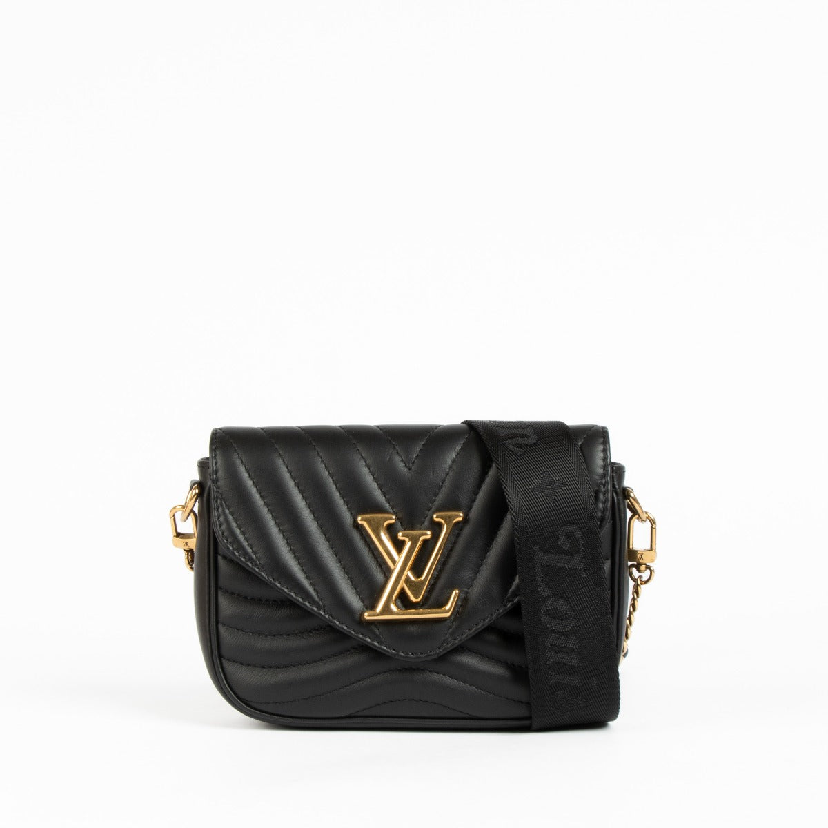 Authentic pre-loved Louis Vuitton Black New Wave Multi Pochette Shoulder Bag on Labellov.com