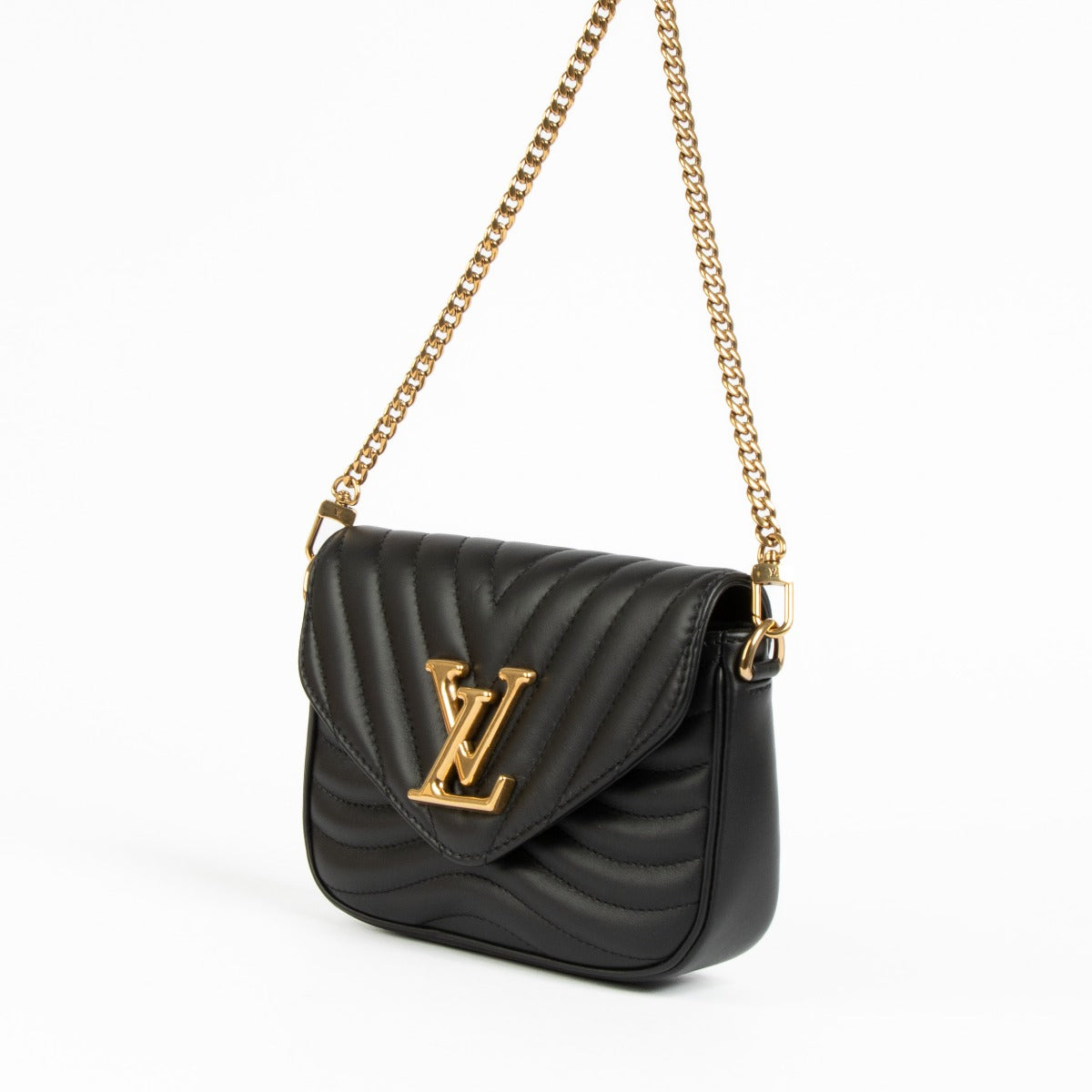 Authentic pre-loved Louis Vuitton Black New Wave Multi Pochette Shoulder Bag on Labellov.com