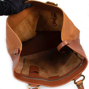 Shop safe online second hand Delvaux Cognac Duo Color Shoulder Bag at the right price.