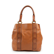 Veilig online kopen van een authentieke tweedehands Delvaux cognac duo kleurige handtas aan de juiste prijs.