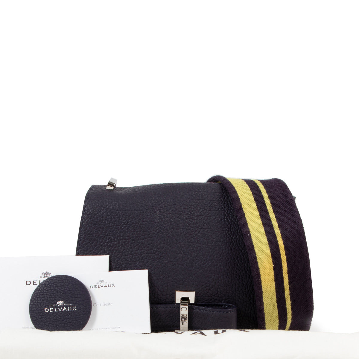 Delvaux Le Mutin Crispy Calf Indigo for the best price at Labellov secondhand luxury