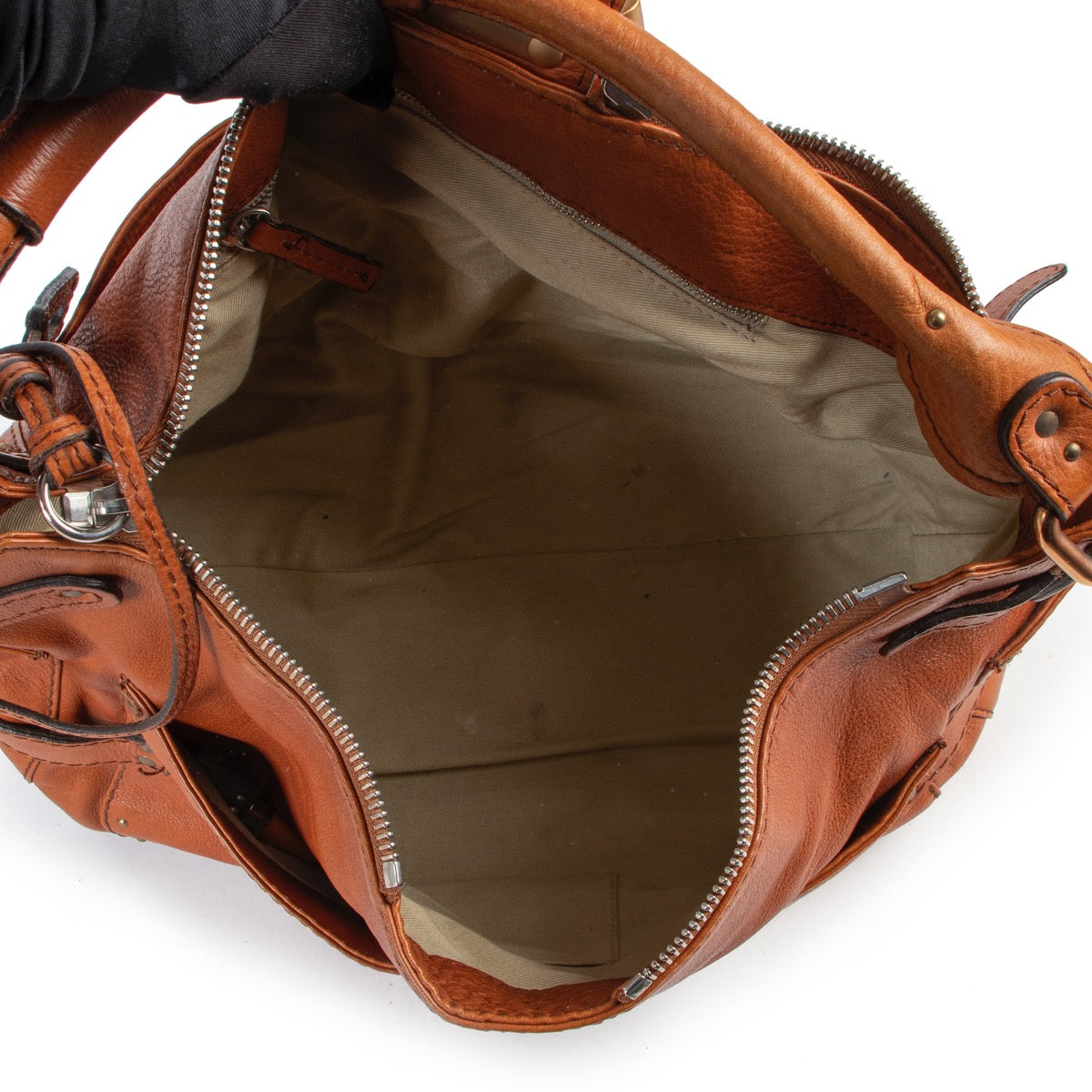 Shop safe online authentic Chloé Cognac Padlock Top Handle Bag at the right price.