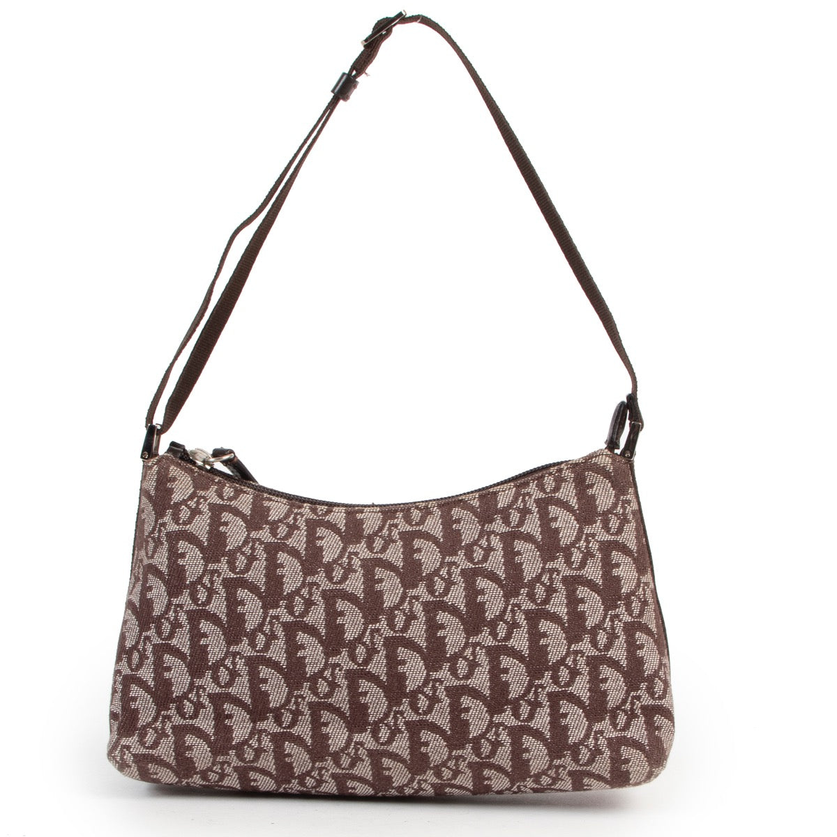 Shop safe online authentic vintage Christian Dior Brown Monogram Shoulder Bag.