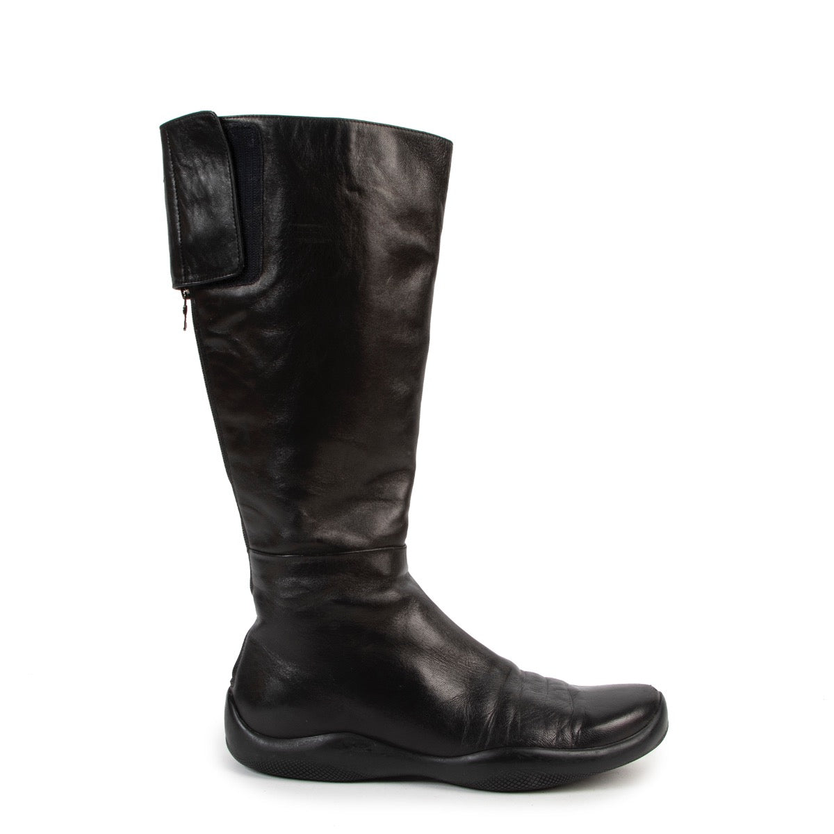 Shop safe online authentic Prada Black Boots in Size 38 at Labellov.com.